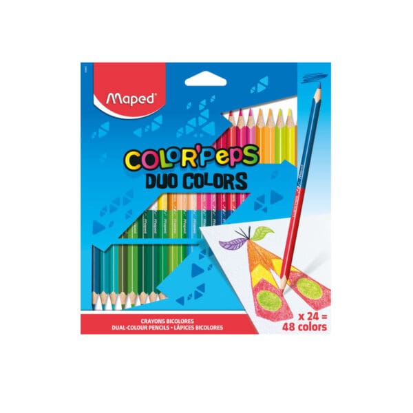 Maped Coloring Pencils 48 Colors (24 Pencils) Triangular Duo / 829602 تلوين خشب راسين