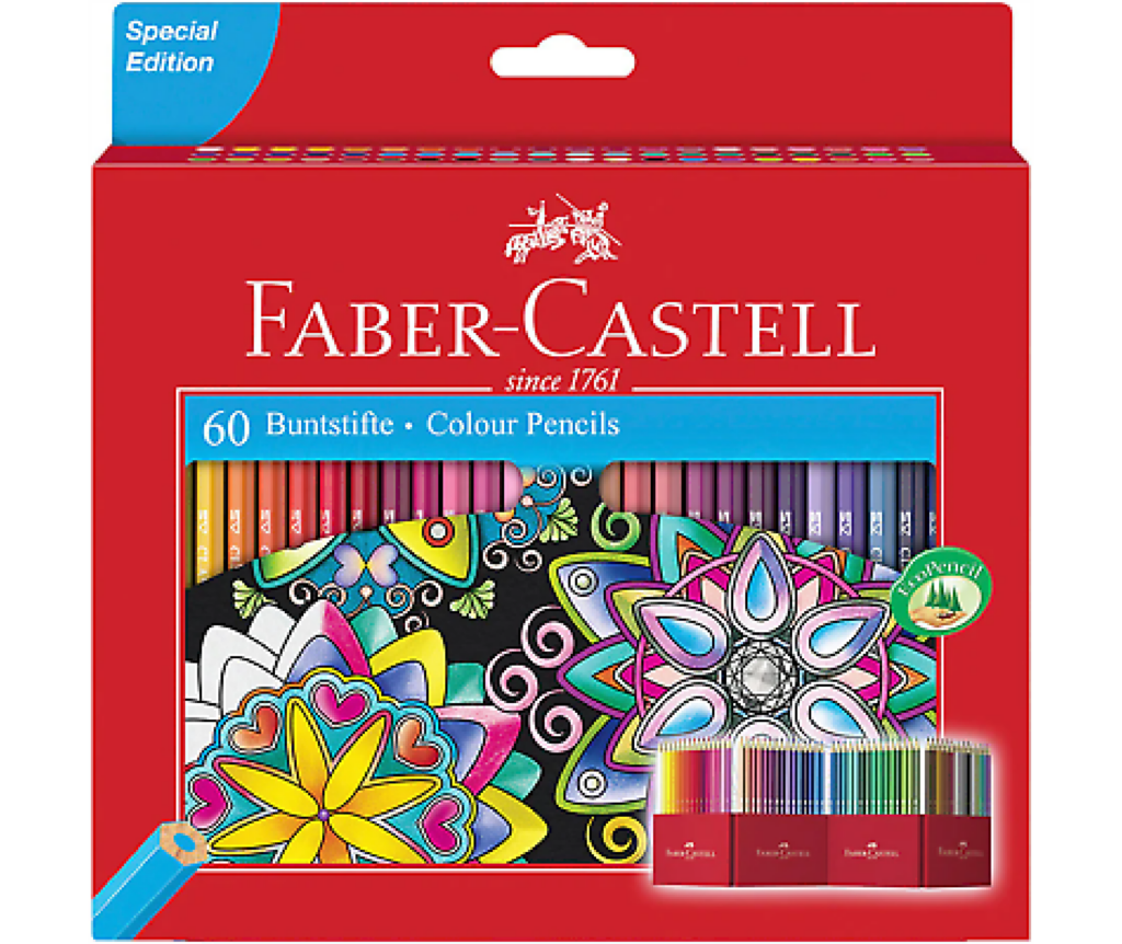 Faber Castell Coloring Pencils 60 Colors Classic / 111260 Red تلوين خشب