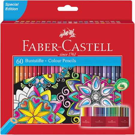 Faber Castell Coloring Pencils 60 Colors Classic / 111260 Red تلوين خشب