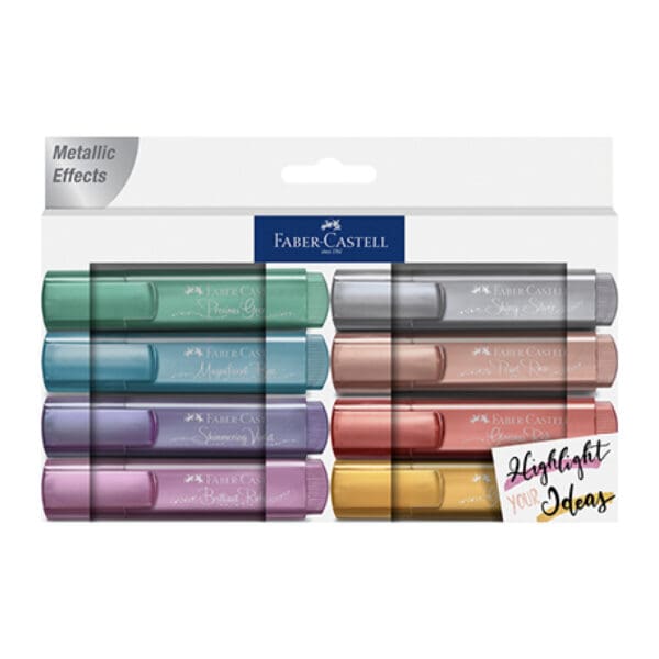 Faber Castell Highlighter 46 Metallic (Set 8 Colors) / 154625 قلم تمييز