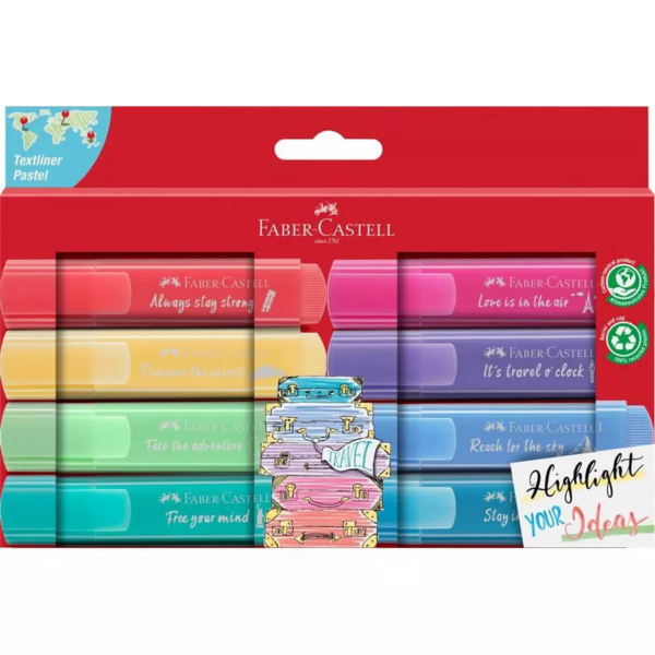 Faber Castell Highlighter 46 Pastel (Set 8 Colors) / 254626 قلم تمييز