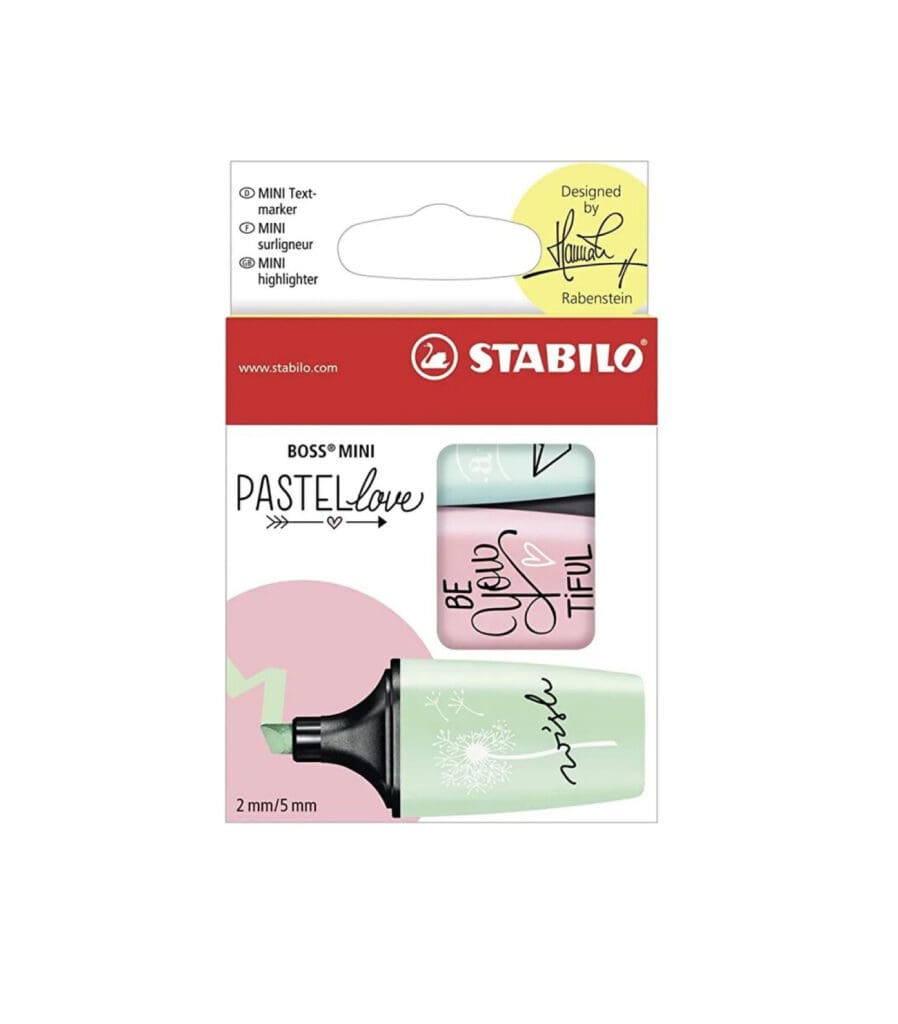 Stabilo Boss Original Mini Highlighter (Set 3 Colors) 07/03-57 Pastel Love قلم تمييز