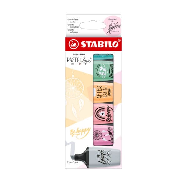 Stabilo Boss Original Mini Highlighter (Set 6 Colors) 07/06-29 Pastel Love قلم تمييز