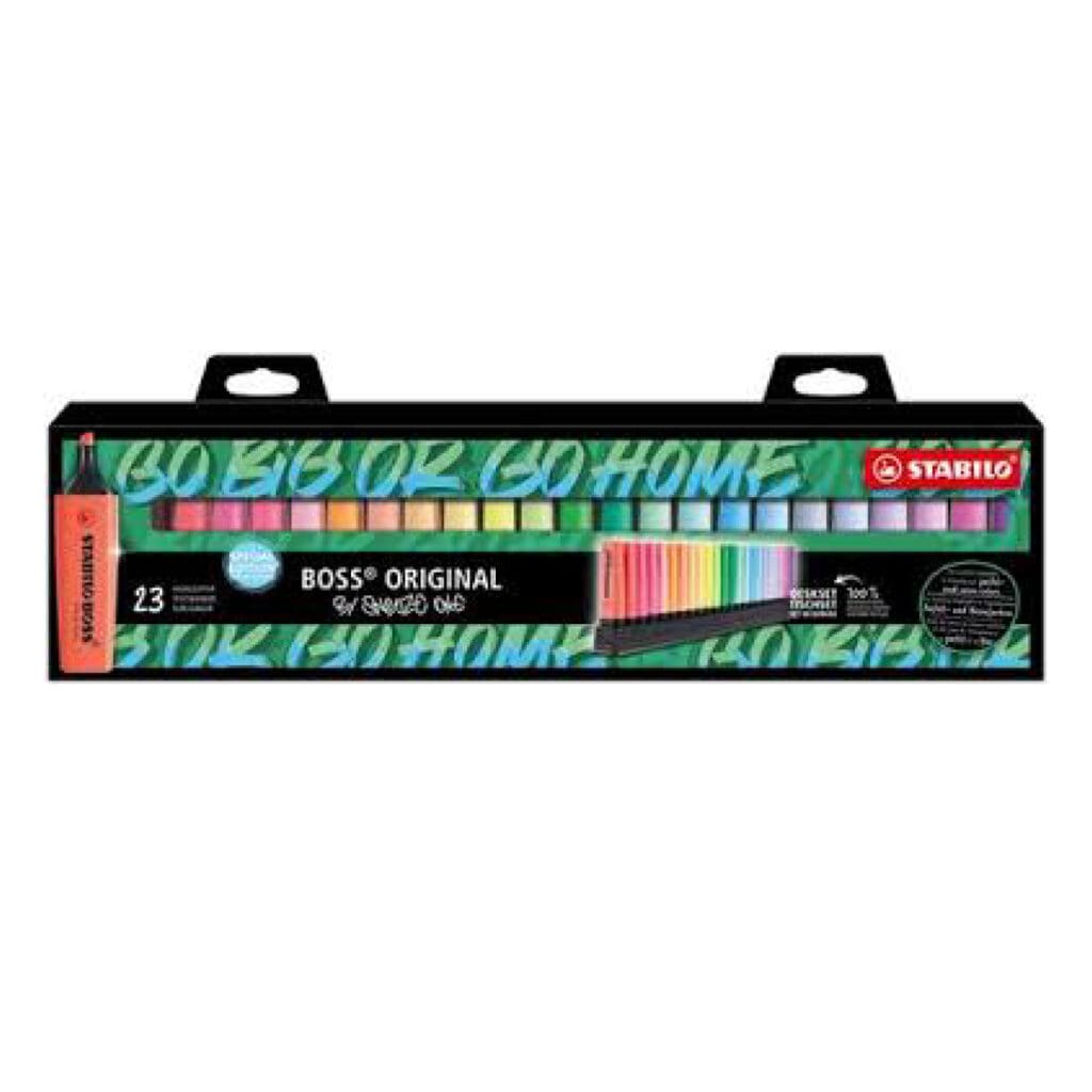 Stabilo Boss Original Highlighter (Set 23 Colors) 7023-01-06 Assorted + Desk Set قلم تمييز