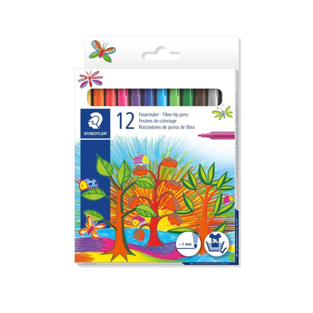 Staedtler Fibre Tip Pens Feutre 12 Colors / 325C12 تلوين مائي