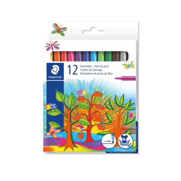 Staedtler Fibre Tip Pens Feutre 12 Colors / 325C12 تلوين مائي