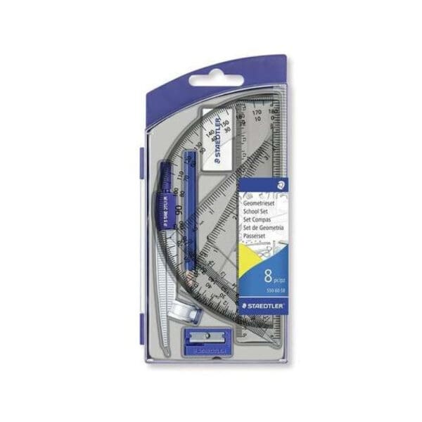 Staedtler Plastic Geometric Set 8pcs / 55060S8 علبة هندسة بلاستيك