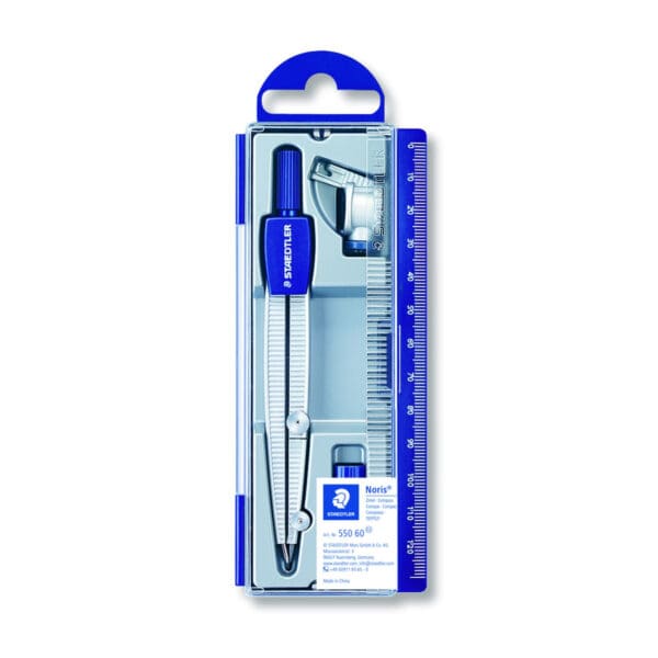 Staedtler Noris Student Compass For Pencil & Leads In Plastic Box / 55060 بيكار قلم + رصاص
