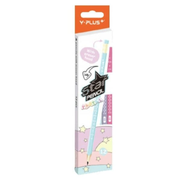 Y-PLUS Star Graphite Pencil HB (12pcs) Trio Pastel Col. / PX200100 قلم رصاص