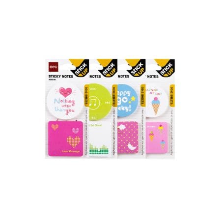 Deli Sticky Notes A55302 Shapes 2pcs*30sh ورق ملاحظات