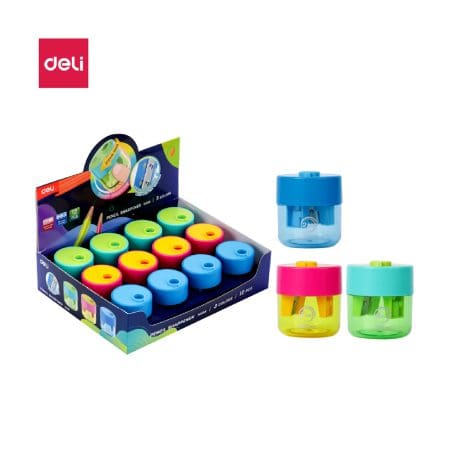 Deli Sharpener 2 Holes With Canister / H558 مبراة