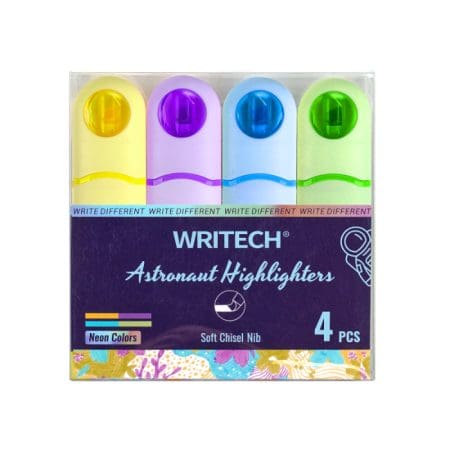 WRITECH Astronaut Highlighter W-8154 (Set 4 Colors) Neon قلم تمييز