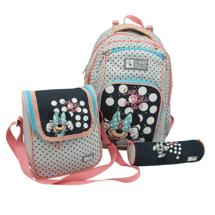 CLICK 2025 (Set 3 Pcs) Backpack 2Comp. + LB + PC طقم شنطة - Mouse